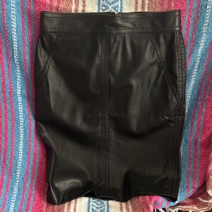 Ann Taylor Factory Sleek Black Pencil Skirt